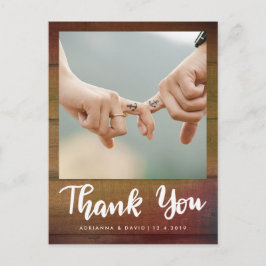 Rustikales Holz | Hochzeitsstift Foto Vielen Dank, Postkarte