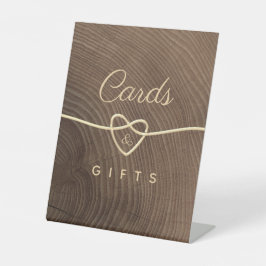 Rustikales Holz Hochzeitstabletop Zeichen Sockelschild