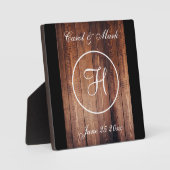 Rustikales Holz Hochzeitstisch Tabletop Plaque mit Fotoplatte (Vorderseite)