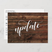 Rustikales Holz - Hochzeitsupdate Postkarte (Vorne/Hinten)