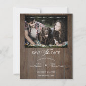 Rustikales Holz Hund Foto Whimsikale Typografie (Vorderseite)