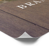 Rustikales Holz Ihr Foto Hochzeit Willkommenszeich Poster (Ecke)