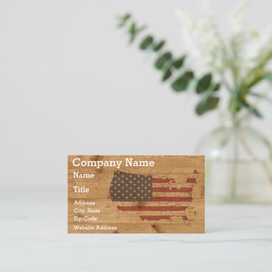 Rustikales Holz in der Visitenkarte des Staaten (Stehend Vorderseite)