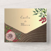 Rustikales Holz in einer Einladung (Rückseite)