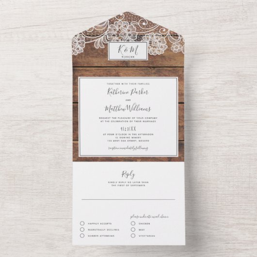 Rustikales Holz in einer Einladung (Innen Boden)