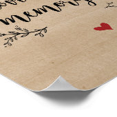 Rustikales Holz, in liebevoller Erinnerung, Gedenk Poster (Ecke)