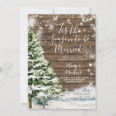 Rustikales Holz ist die Jahreszeit Verheiratet zu  Einladung (Vorderseite)