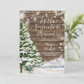 Rustikales Holz ist die Jahreszeit Verheiratet zu  Einladung (Stehend Vorderseite)