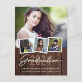 Rustikales Holz jedes Jahr Abschluss 4 Foto Postkarte (Vorderseite)