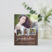 Rustikales Holz jedes Jahr Abschluss 4 Foto Postkarte (Stehend Vorderseite)