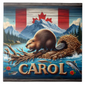 Rustikales Holz, kanadischer Biber, Ozean Fliese (Vorderseite)