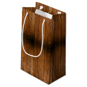 Rustikales Holz Kleine Geschenktüte (Rückseite Schrägansicht)