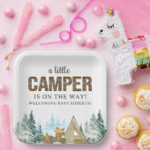 Rustikales Holz - Kleine Kinderdusche Pappteller (Party)