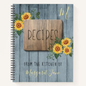 Rustikales Holz | Koch Monogramm Rezeptbuch Notizblock (Vorderseite)