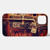 Rustikales Holz Korn Antique Messing Schloss braun Case-Mate iPhone Hülle (Rückseite (Horizontal))