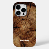 Rustikales Holz-Körner-Monogramm-Holz Case-Mate iPhone Hülle (Rückseite)