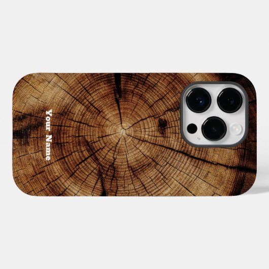 Rustikales Holz-Körner-Monogramm-Holz Case-Mate iPhone Hülle (Rückseite (Horizontal))