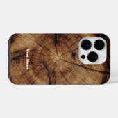 Rustikales Holz-Körner-Monogramm-Holz iPhone Hülle (Rückseite (Horizontal))