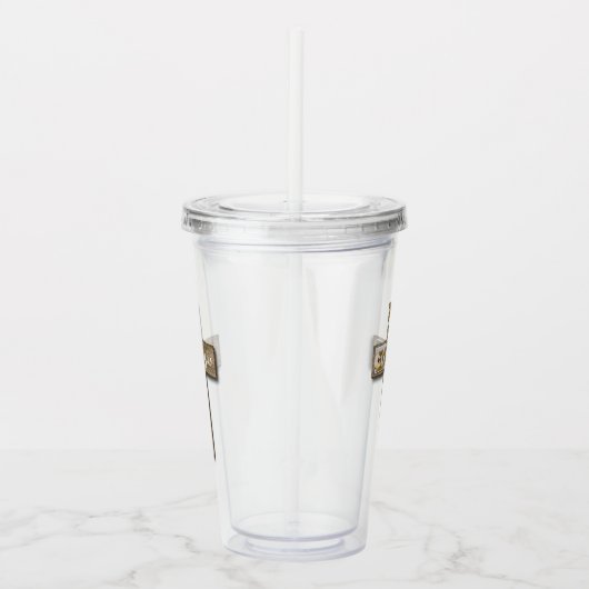 Rustikales Holz-Kreuz Erstes heiliges Kommunion-Fo Acryltrinkbecher (Rechts)