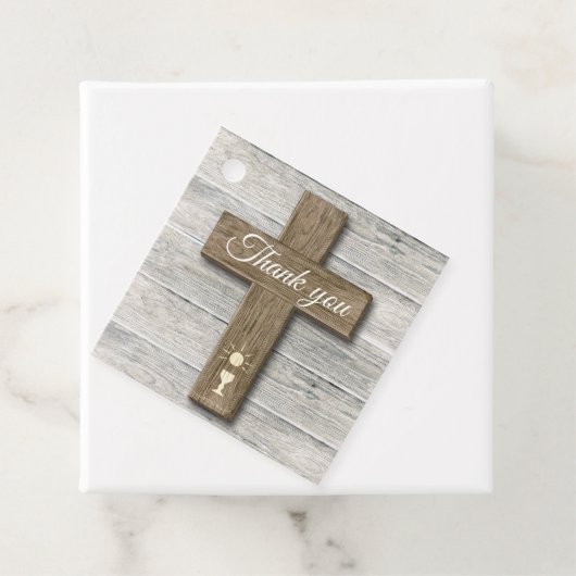 Rustikales Holz-Kreuz Erstes heiliges Kommunion-Fo Geschenkanhänger (Beispiel)