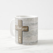 Rustikales Holz-Kreuz Erstes heiliges Kommunion-Fo Kaffeetasse (Vorderseite Links)