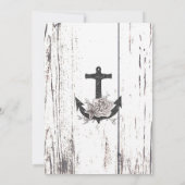 Rustikales Holz Küstenstrand Anchor Brautparty Einladung (Rückseite)