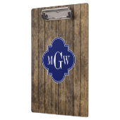 Rustikales Holz L Planks #1 Navy Quatrefolie 3 m'g Klemmbrett (Links)