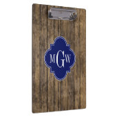 Rustikales Holz L Planks #1 Navy Quatrefolie 3 m'g Klemmbrett (Rechts)