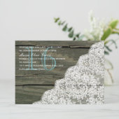 Rustikales Holz Lace 16 . Geburtstag Geburtstag Ei Einladung (Stehend Vorderseite)