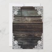 Rustikales Holz Lace Burlap Herz Hochzeitseinladun Einladung (Rückseite)