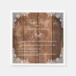 Rustikales Holz Lace Fun Fakten Barn Wedding Serviette