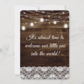 Rustikales Holz Lace Mason Jar Lights Baby Dusche Einladung (Rückseite)
