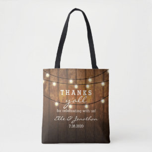Rustikales Holz Land Hochzeit dank Y'all Tasche