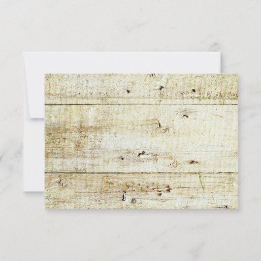 Rustikales Holz Land Hochzeitskarten RSVP Karte (Rückseite)