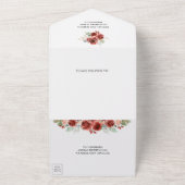 Rustikales Holz Land Lace Marsala Floral Wedding All In One Einladung (Außenbereich)