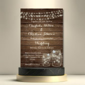 Rustikales Holz Land Mason Jar Lights Hochzeit Einladung