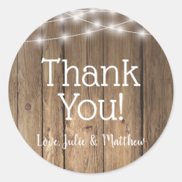 Rustikales Holz Land Stall GRILLEN String Lights S Runder Aufkleber