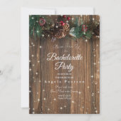 Rustikales Holz Land Weihnachten Pinakothek Züst Einladung (Vorderseite)