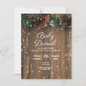 Rustikales Holz Land Weihnachten Pinakothek Züst Einladung (Vorderseite)