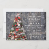 Rustikales Holz Land Weihnachtsbaumstars Hochzeit (Vorderseite)