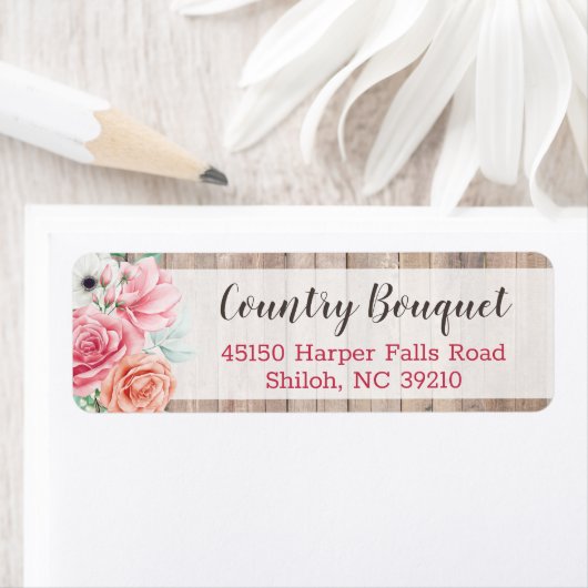 Rustikales Holz Landgut Rose Rücksendeadresse (Insitu)