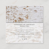 Rustikales Holz Landgut Rose Skript Business Quadratische Visitenkarte (Rückseite)