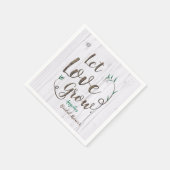 Rustikales Holz Lassend Liebe Brautparty wachsen Serviette (Ecke)