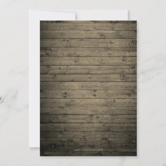 Rustikales Holz Laternenleuchten Magnolia Hochzeit Einladung (Rückseite)