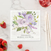 Rustikales Holz Lavendel Blumendusche Papier Napki Serviette (Beispiel)
