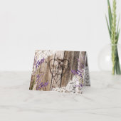 Rustikales Holz Lavendel Spitze Danke Karte (Vorderseite)