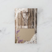 Rustikales Holz Lavendel Spitze Danke Karte (Innenseite)