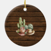 Rustikales Holz Lebkuchen Wir erwarten Geschenk Keramik Ornament (Hinten)