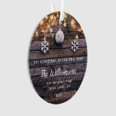 Rustikales Holz Leuchten Sterne Neue Zuhause Foto  Ornament (Vorderseite)