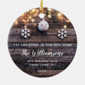 Rustikales Holz leuchtet Sterne Haus Erwärmung neu Keramik Ornament (Hinten)